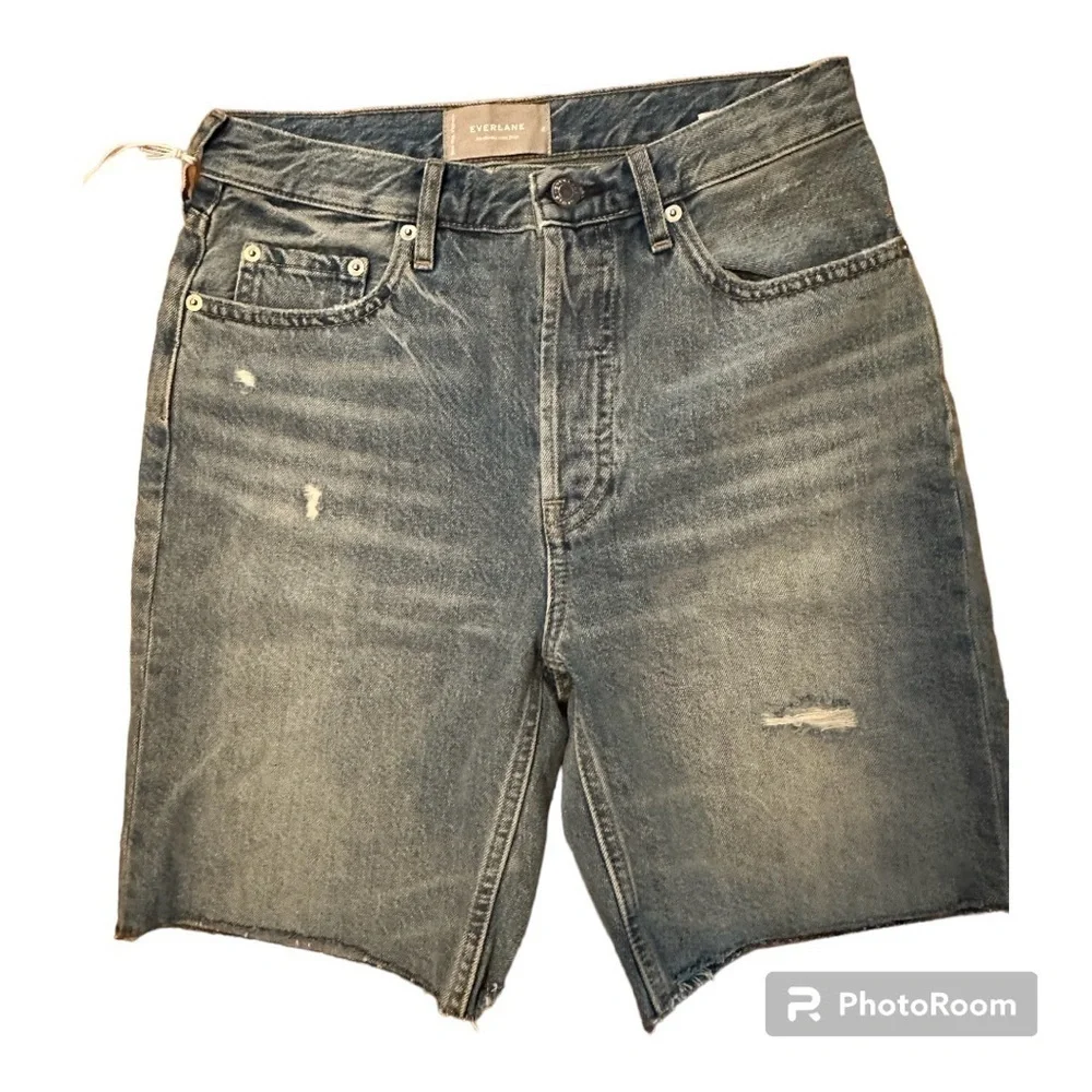 Everlane The '90s Cheeky Long High Waisted Denim Short Organic Cotton - Picture 6 of 13